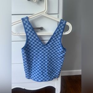 Blue checkered tank